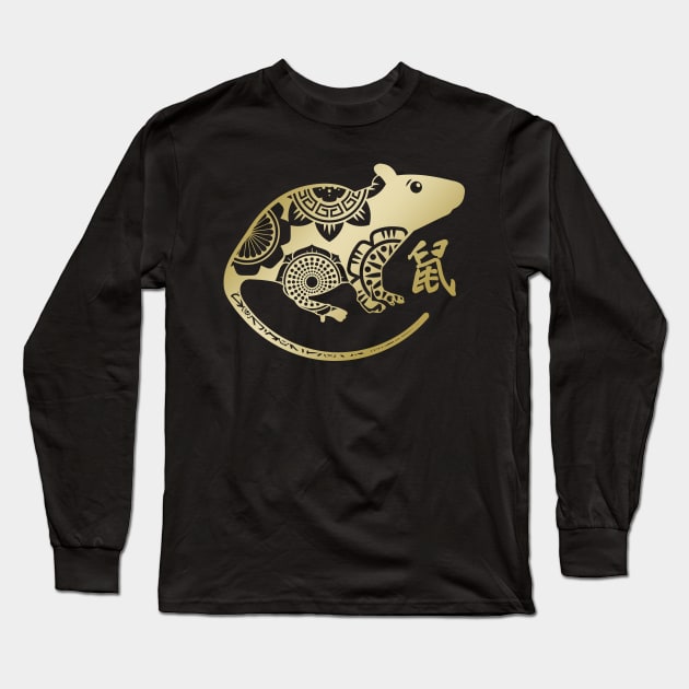 Chinese New Year of The Rat Long Sleeve T-Shirt by Nartissima